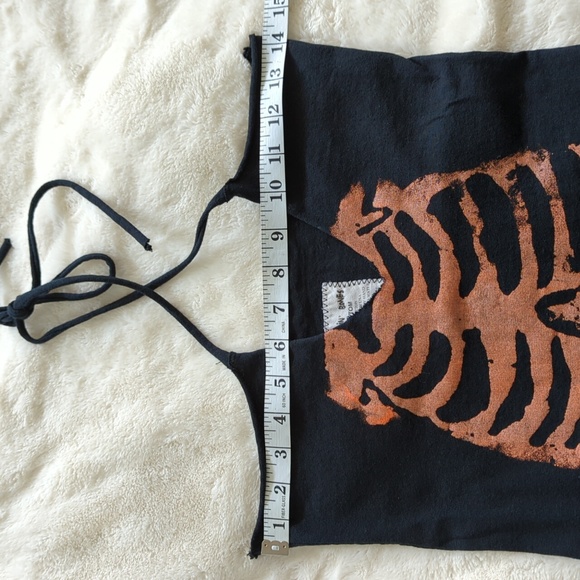 *RARE* Rockin' Bones Custom Halter Tunic/Dress Black with Orange Skeleton XS - Picture 9 of 9